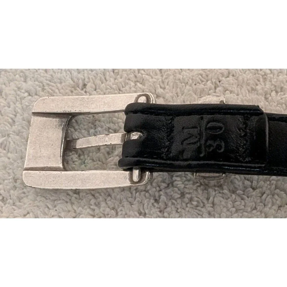 Brighton Beaded Leather Skinny Belt Size Medium 30 Southwestern Q3502 Black